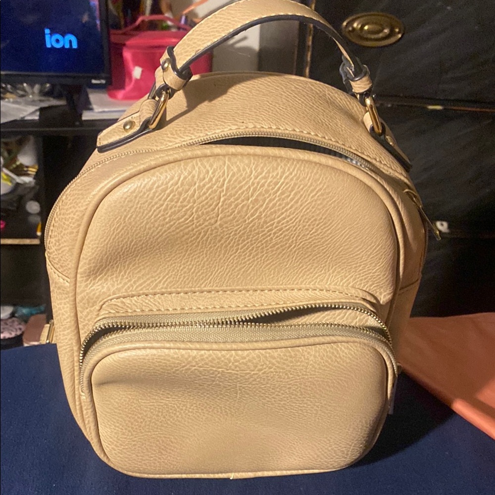 Tan Leather Backpack